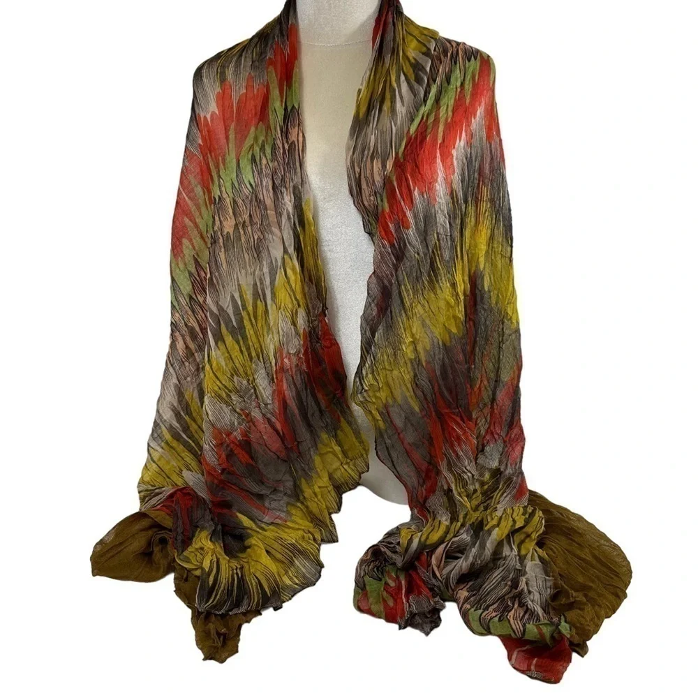 Brown Flowy Oversized Scarf Wrap